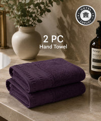 Luxe Home Egyptian Cotton 2 Pc Hand Towel Set,Purple| 700 GSM | 100% Egyptian Cotton