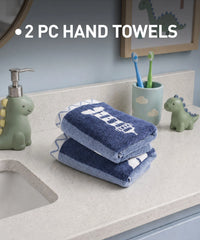 Juniors 2 Pc Hand Towel Set, Wander| 550 GSM | 100% Premium Cotton