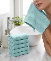 Soft Comfort 6Pc Face Towel Set, Nile Blue|509 GSM Cotton|Air Rich Technology