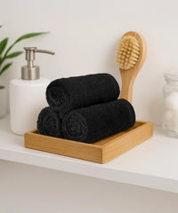 Quick Dry 3 Pc Face Towel, Black|400 GSM Cotton