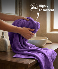Soft Comfort 1Pc Bath Towel, Plum|509 GSM Cotton|Air Rich Technology