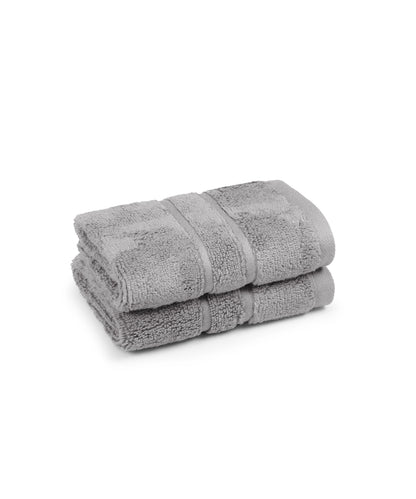 Luxe Home 2Pc Face Towel, Charcoal| 600 GSM Cotton Bamboo