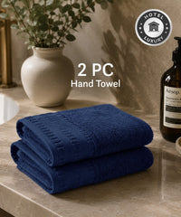 Luxe Home Egyptian Cotton 2 Pc Hand Towel Set,Academy Blue| 700 GSM | 100% Egyptian Cotton