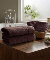 Moment Gold Towels 4Pc Set, Pecan Brown | 400GSM 100% Cotton