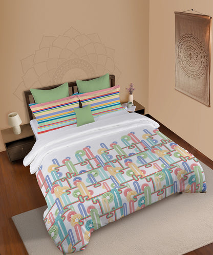 Classic Prakriti King Bedsheet Set, Urja|210 TC Cotton|2 Pillow Covers