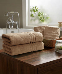 Moment Gold Towels 4Pc Set, Peanut Beige | 400GSM 100% Cotton