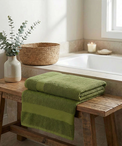 Urban Comfort Bath Towel, Olive| 450 GSM Cotton