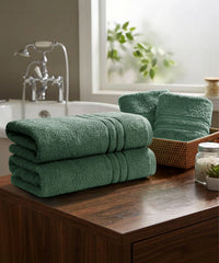 Moment Gold Towels 4Pc Set, Dark Sage | 400GSM 100% Cotton