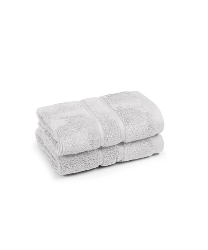 Luxe Home 2Pc Face Towel, Silver| 600 GSM Cotton Bamboo