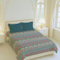 Home Essential Royal Bloom Queen Bedsheet Set, Rosario Teal| 144TC Cotton| 2 Pillow Covers
