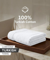 Luxehome Turkish Towel 1Pc Bath Towel, Arctic White | 800 GSM Cotton