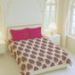 Home Essential Royal Bloom Queen Bedsheet Set, Dhalia Pink| 144TC Cotton| 2 Pillow Covers