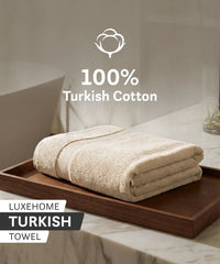 Luxehome Turkish Towel 1Pc Bath Towel, Dry Sand | 800 GSM Cotton