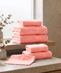 Soft Comfort 6Pc Towel Set, Coral Haze|509 GSM Cotton|Air Rich Technology