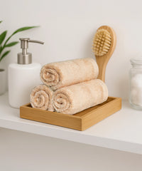 Quick Dry 3 Pc Face Towel, Beige|400 GSM Cotton
