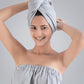 Urban Comfort (Head+Body)Wrap Set,100% Cotton, Light Weight, Durable Lunar Rock