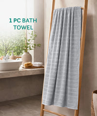 Quick Dry 1 Pc Bath Towel,Charcoal Grey|400 GSM Cotton