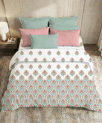 Soft Comfort King Bedsheet Set, Cascade | 200 TC Cotton|2 Pillow Covers