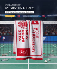 BWF World Championships 100% Cotton Jacquard Bath Towel 1 Pc | 600 GSM | White Red
