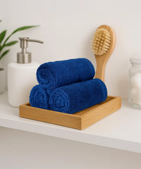 Quick Dry 3 Pc Face Towel, Navy Blue|400 GSM Cotton