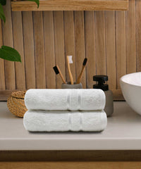 Comfort Living 2Pc Hand Towel ,400 Gsm, Quicky Dry, Baby Talc