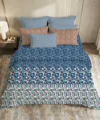 Soft Comfort King Bedsheet Set, Deco Dusk | 200 TC Cotton|2 Pillow Covers