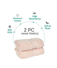 Indulgence 2Pc Hand Towel, Basic Pink|600 GSM Cotton