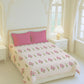 Home Essential Royal Bloom Queen Bedsheet Set, Raya Pink| 144TC Cotton| 2 Pillow Covers