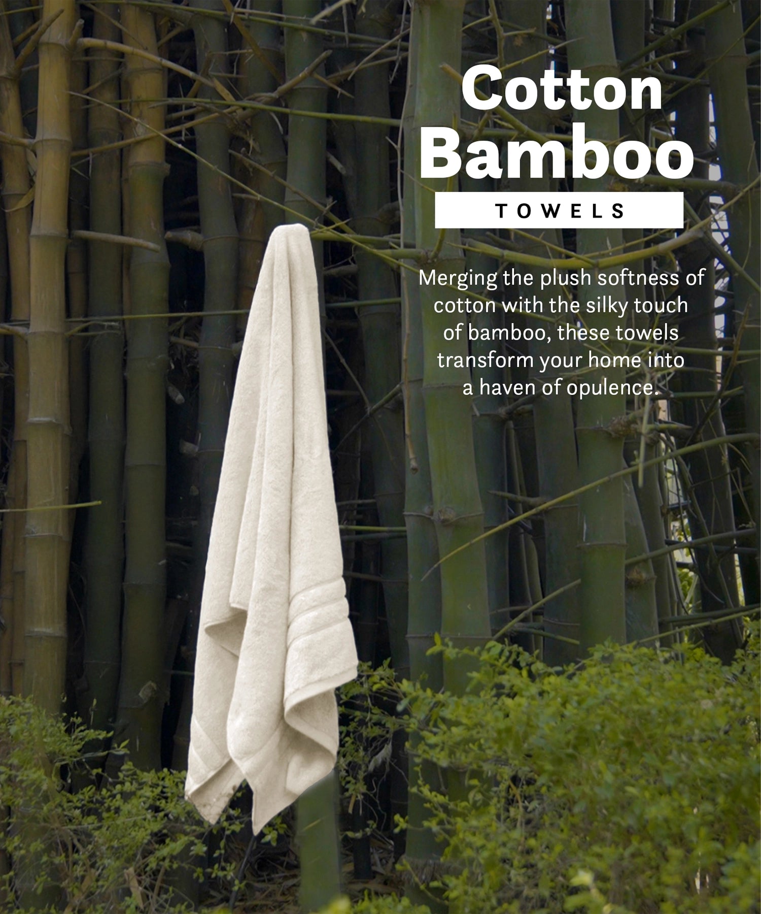 Luxe Home 1Pc Bath Towel, Lamb's Wool| 600 GSM Cotton Bamboo