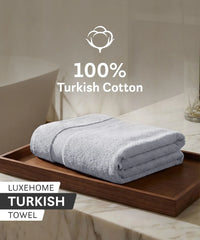 Luxehome Turkish Towel 1Pc Bath Towel, Soft Silver | 800 GSM Cotton