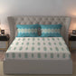 Celebration Queen Bedsheet Set, Saanjh Teal | 144 TC Cotton| 2 Pillow Covers