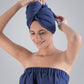 Urban Comfort (Head+Body)Wrap Set,100% Cotton, Light Weight, Durable Deep Cobalt