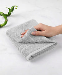 Luxe Home 1Pc Hand Towel, Silver| 600 GSM Cotton Bamboo