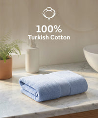 Luxehome Turkish Towel 1Pc Hand Towel, Blue Crest| 800 GSM Cotton