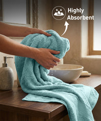 Soft Comfort 1Pc Bath Towel, Nile Blue|509 GSM Cotton|Air Rich Technology
