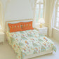 Home Essential Royal Bloom Queen Bedsheet Set, Gilded Dream Orange| 144TC Cotton| 2 Pillow Covers