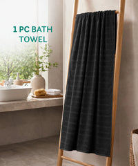 Quick Dry 1 Pc Bath Towel,Black|400 GSM Cotton