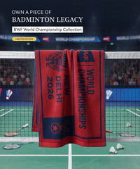 BWF World Championships 100% Cotton Jacquard Bath Towel 1 Pc | 600 GSM |Navy Red