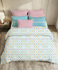 Soft Comfort King Bedsheet Set, Fiona | 200 TC Cotton|2 Pillow Covers