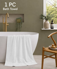 Luxe Home Egyptian Cotton Bath Towel, White| 700 GSM | 100% Egyptian Cotton