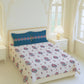 Home Essential Royal Bloom Queen Bedsheet Set, Lindon Blue| 144TC Cotton| 2 Pillow Covers