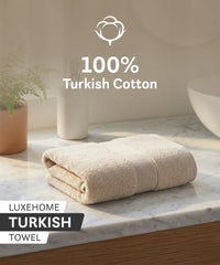Luxehome Turkish Towel 1Pc Hand Towel, Dry Sand | 800 GSM Cotton