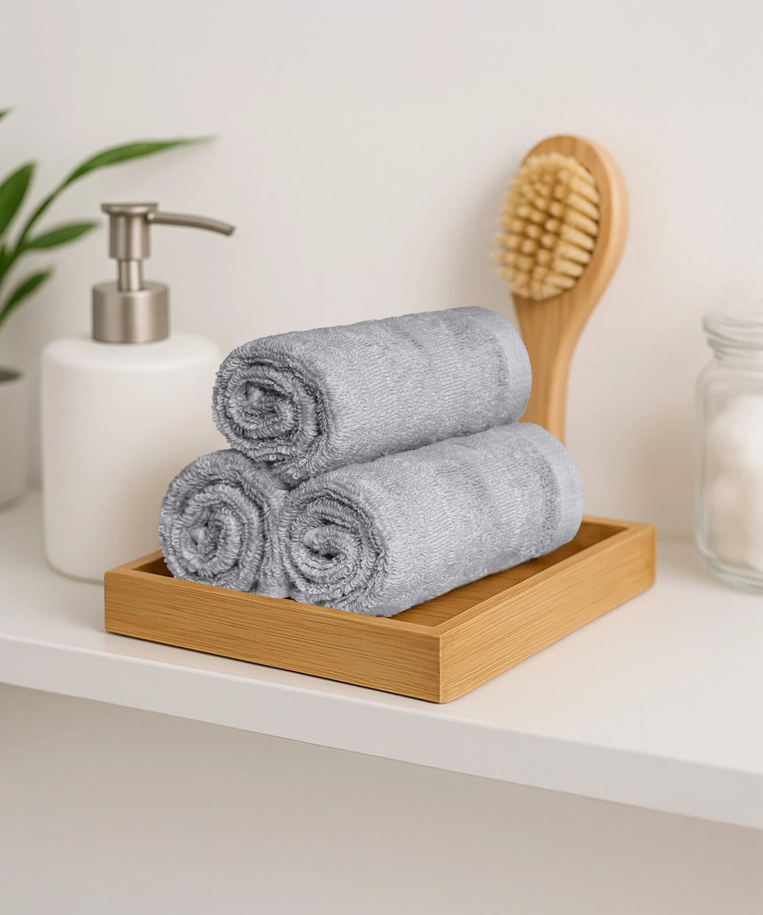 Quick Dry 3 Pc Face Towel, Charcoal Grey|400 GSM Cotton