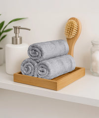 Quick Dry 3 Pc Face Towel, Charcoal Grey|400 GSM Cotton
