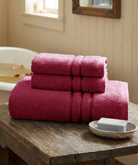 Moment Gold Towels 3Pc Set, Pomegranate | 400GSM 100% Cotton