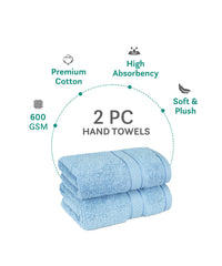 Indulgence 2Pc Hand Towel, Bora Blue|600 GSM Cotton