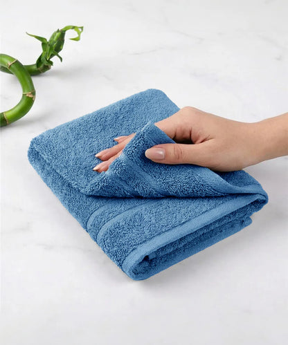 Luxe Home 1Pc Hand Towel, Sea Blue| 600 GSM Cotton Bamboo