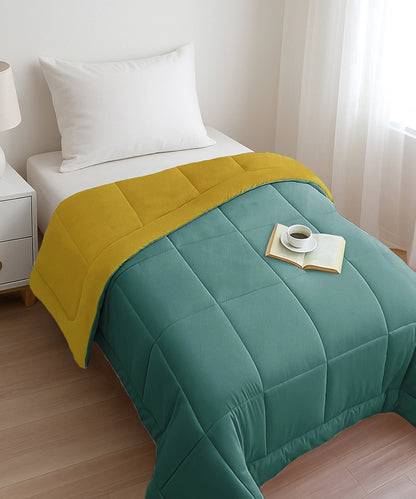 Soft Comfort Solid Single AC Blanket/Comforter, Tipsy Torquoise|200 GSM Micro Polyester|Reversible