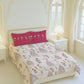 Home Essential Royal Bloom Queen Bedsheet Set, Gilded Dream Pink| 144TC Cotton| 2 Pillow Covers