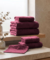 Soft Comfort 6Pc Towel Set, Red Wine|509 GSM Cotton|Air Rich Technology